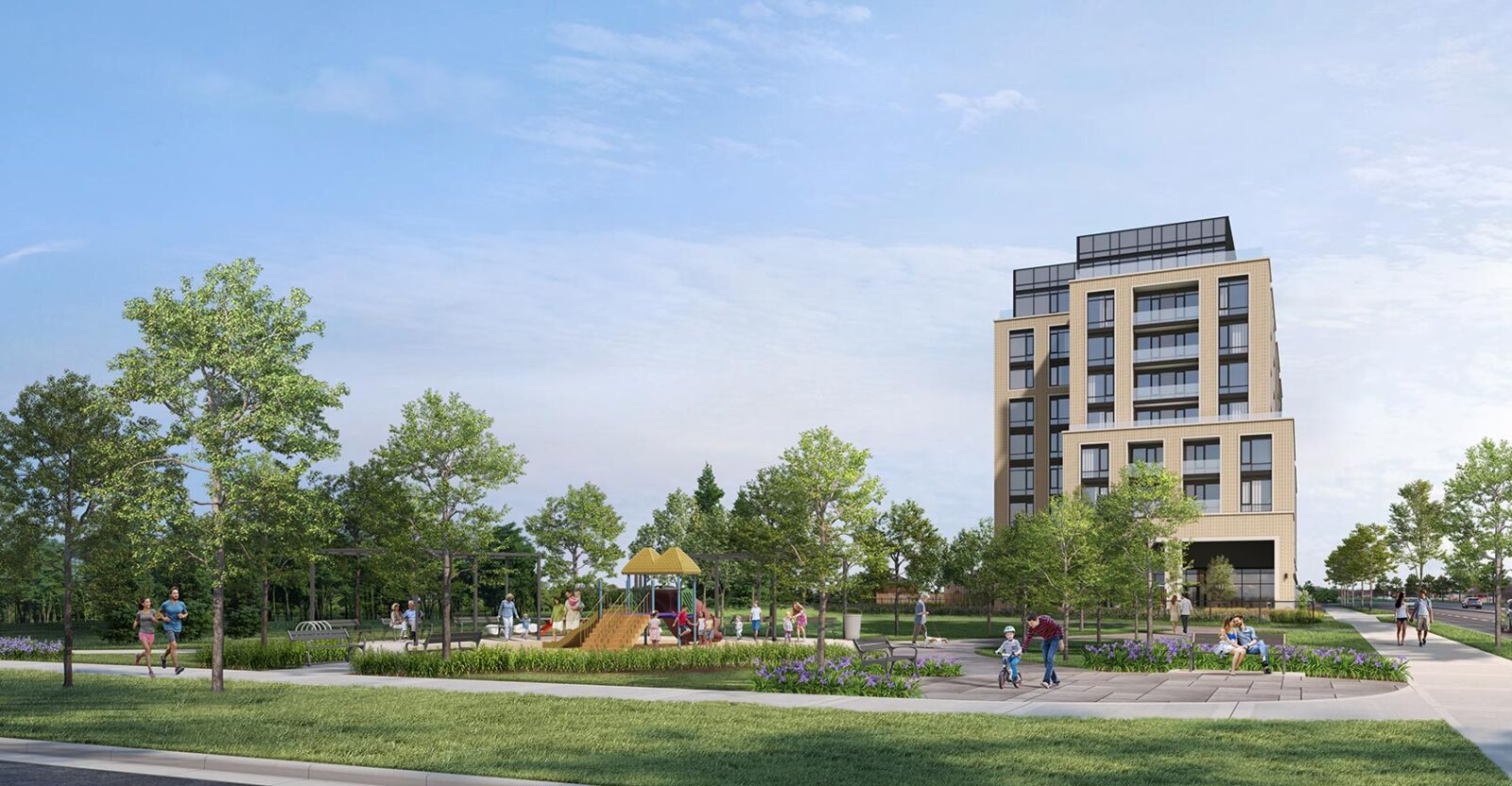 Architectural rendering of The Ashton, a 9-storey Oakville residential project featuring aluminum window wall systems by Blackline Aluminum