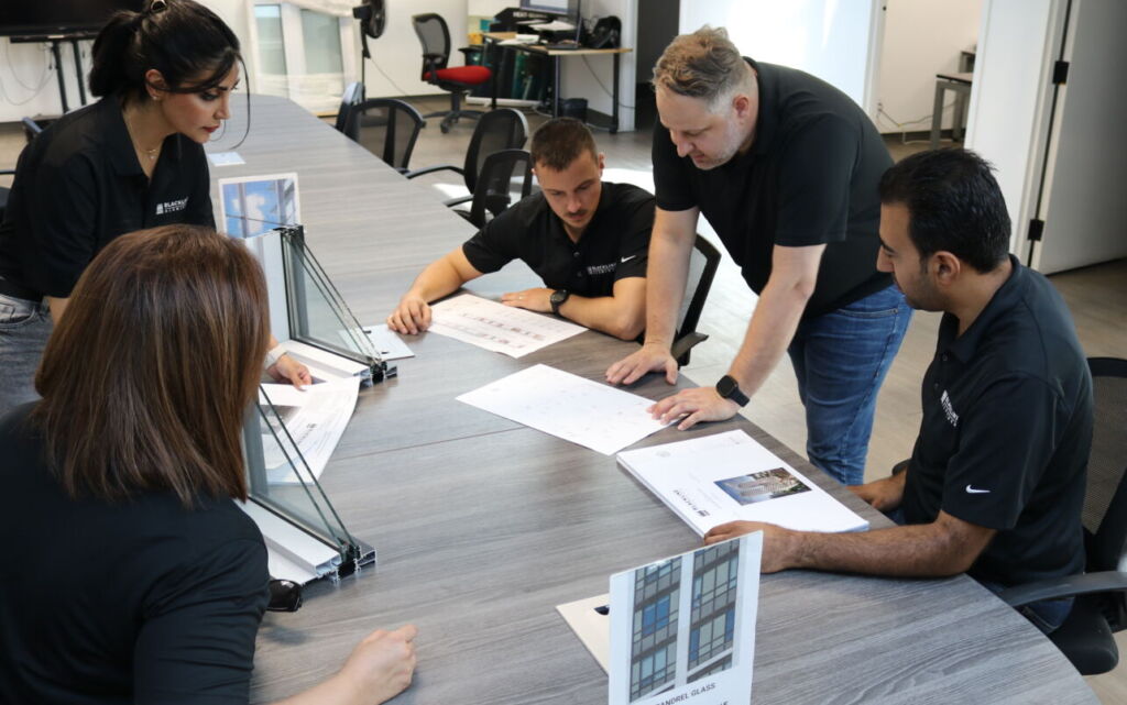 Engineering-Project management Blackline Aluminum meeting